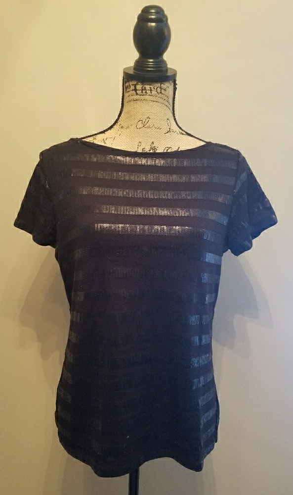 Black on Black Sequined Tee